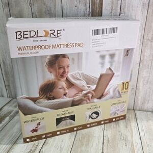 BEDLORE Waterproof Mattress Pad Queen Size Premium Quality 10 Year Warranty